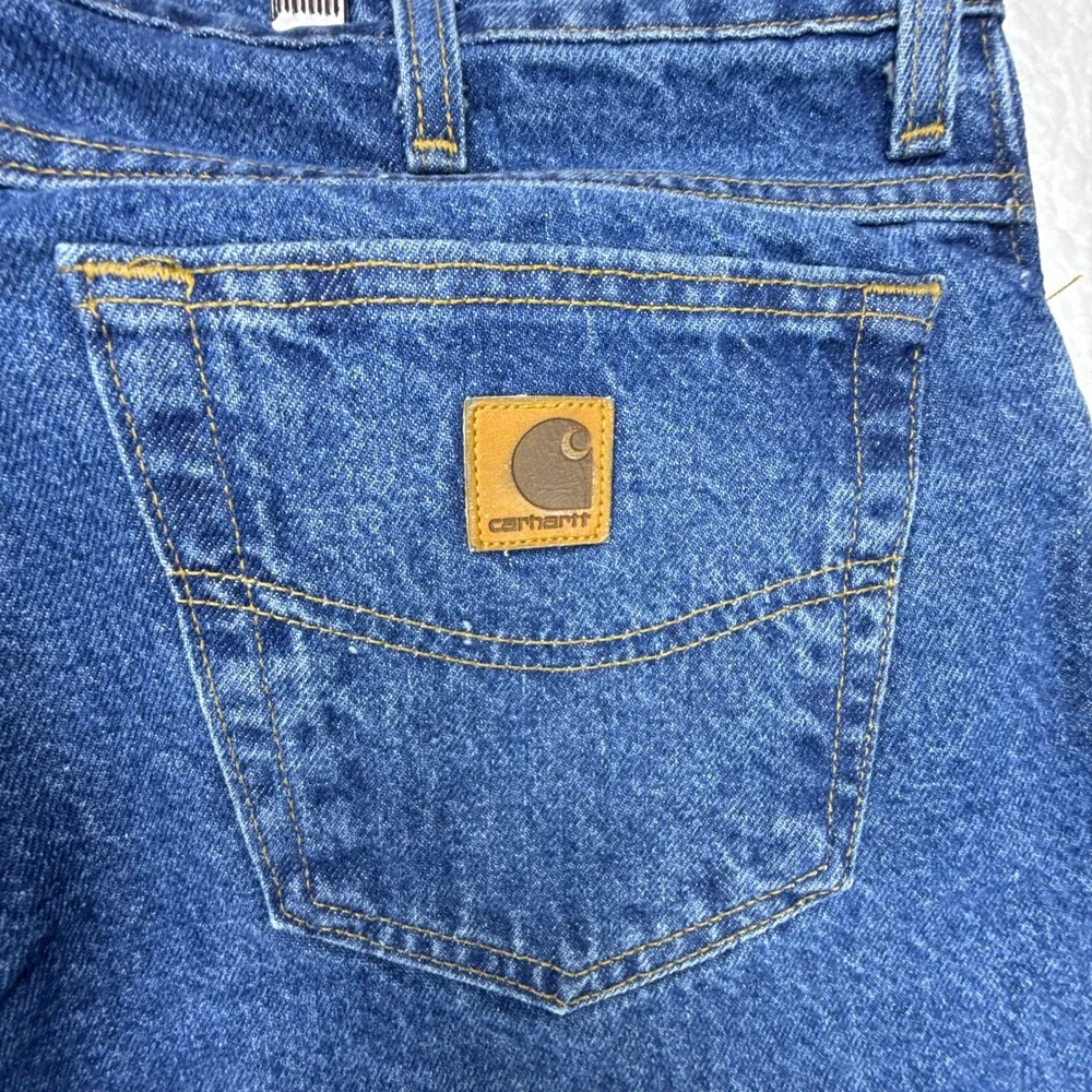 Carhartt Mens SF8517 Flannel Lined Relaxed Fit Denim Jeans 40x32 Blue USA‎ NWT